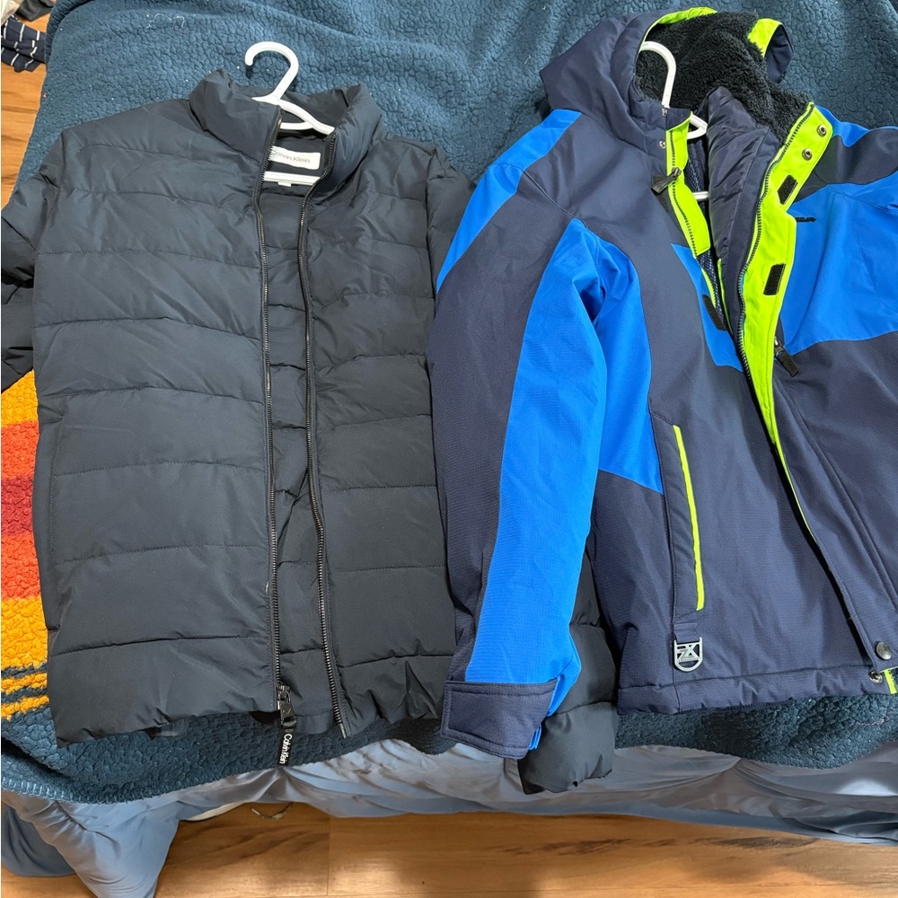 2 winter coats Calvin Klein medium puffer boys xl zero exposure